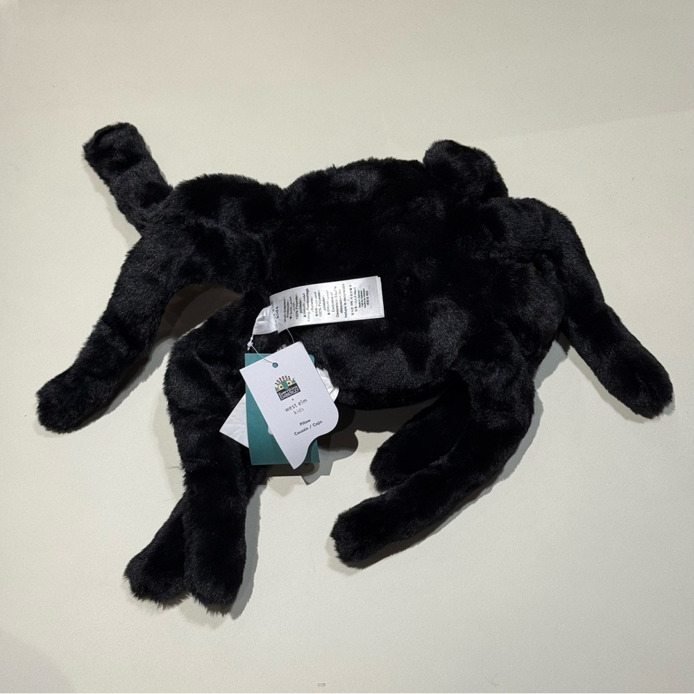 West Elm x Ed Emberley Black Plush Spider Pillow Toy - Picture 3 of 6